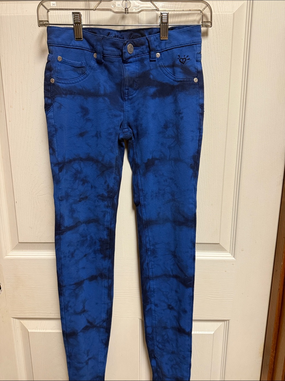 Justice Royal Blue Tie-Dye Skinny Jeans
